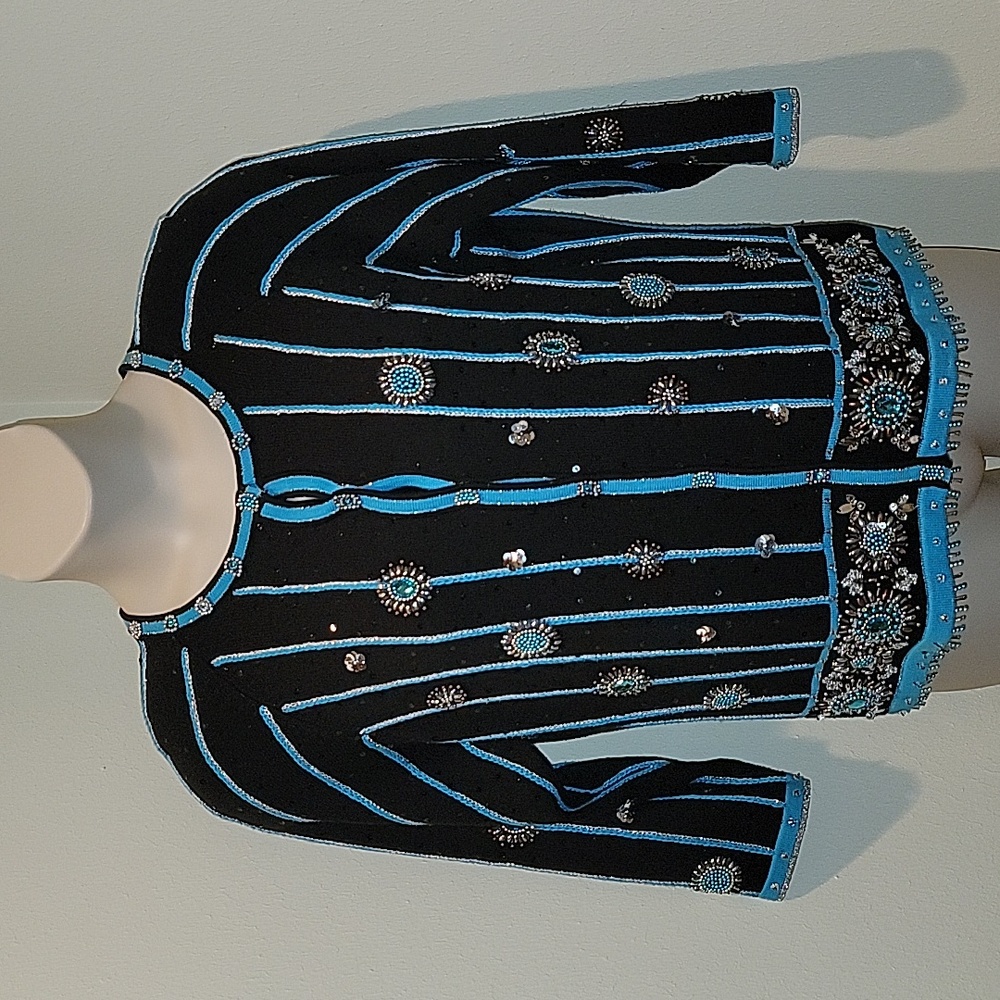 BERER WOMEN'S BEADED CARDIGAN SWEATER